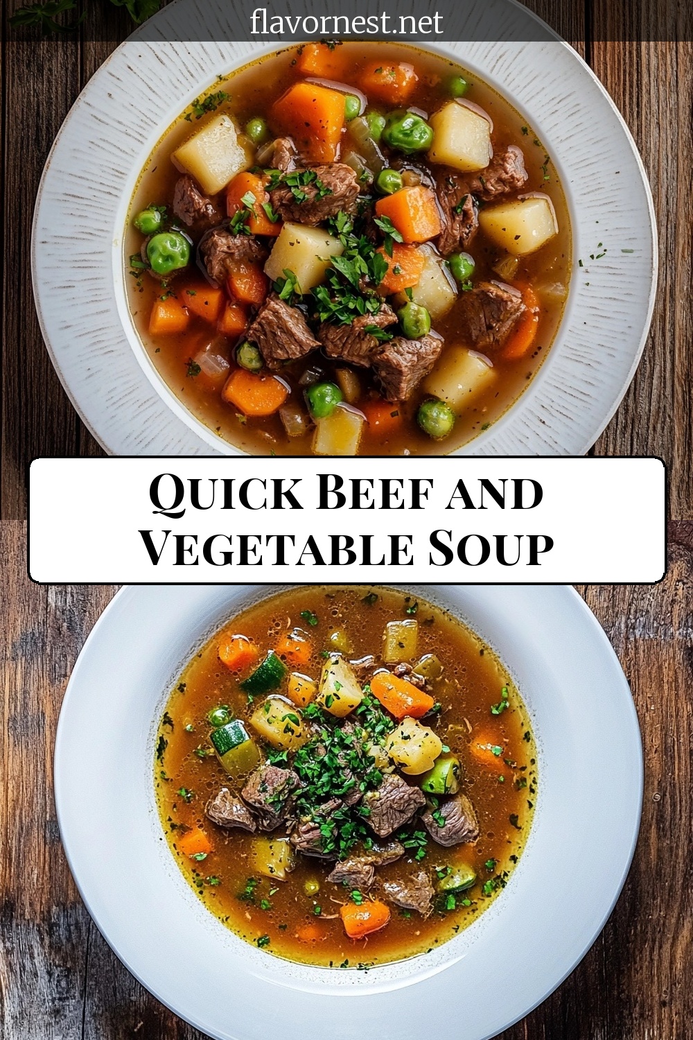 quick beef and vegetable soup pin