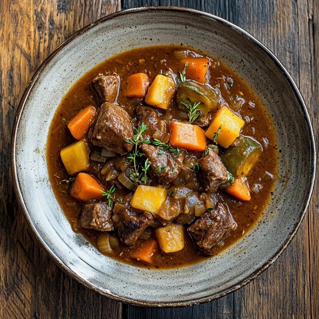 slow cooker beef and vegetable stew