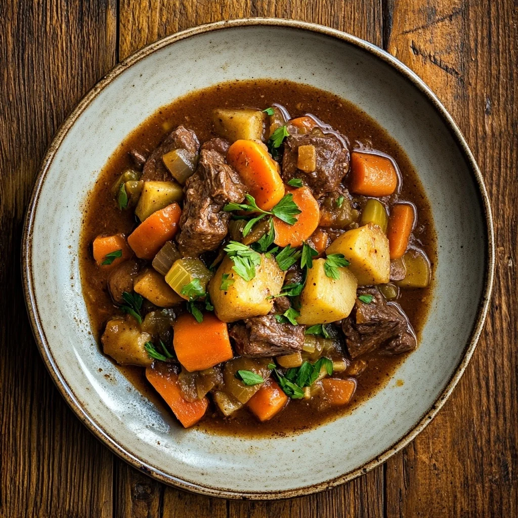 slow cooker beef and vegetable stew serving suggestion