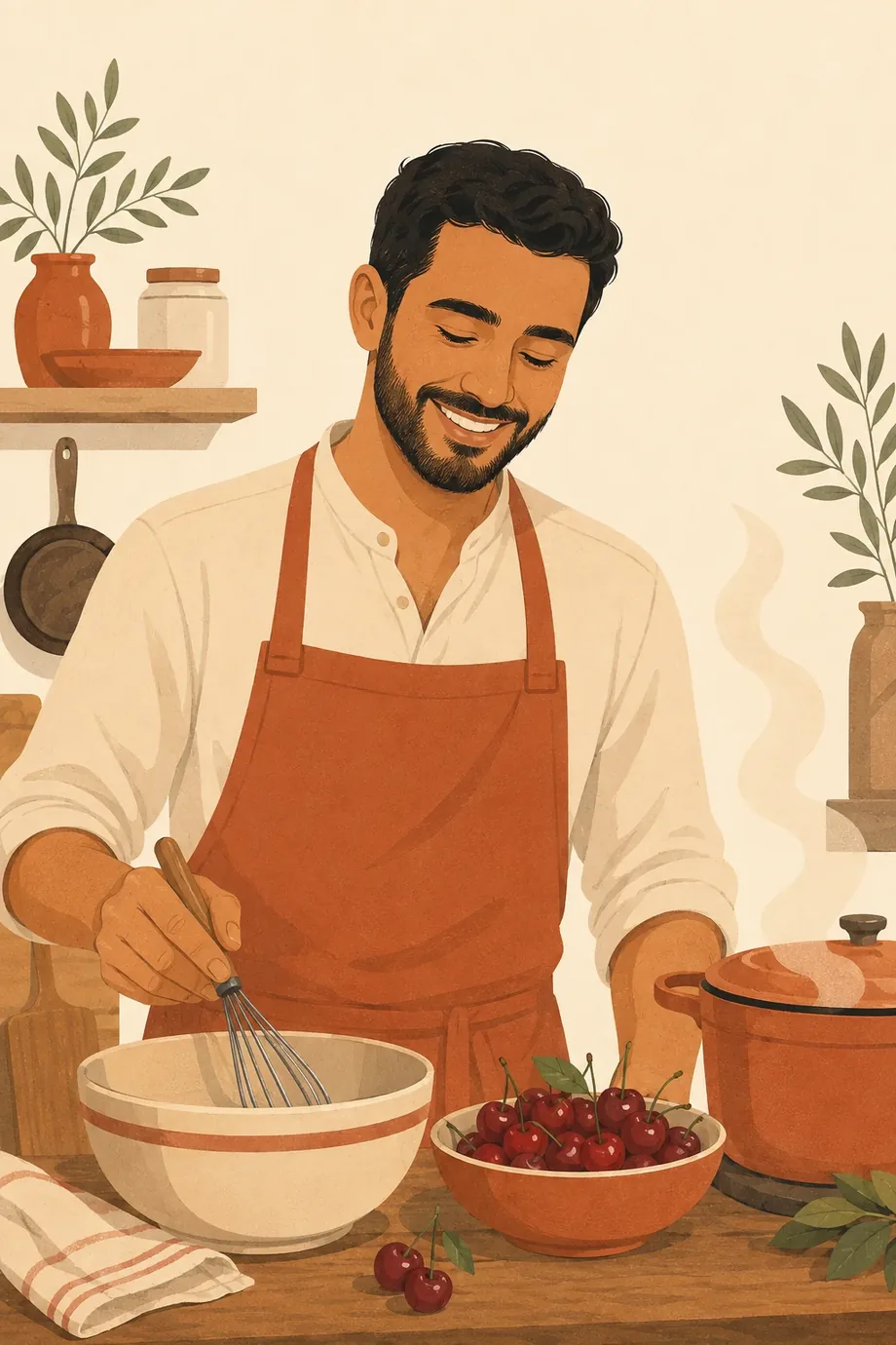 Illustration of Hamza, the cook behind Flavor Nest