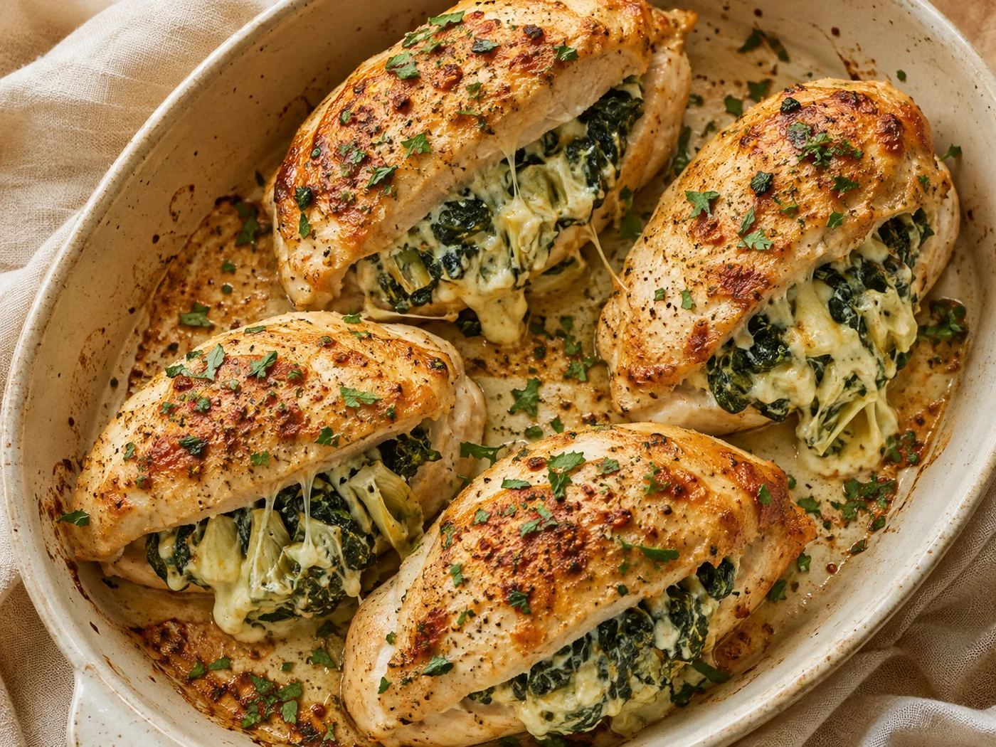 Cheesy Spinach and Artichoke Stuffed Chicken Breasts — A 45-Minute Weeknight Win