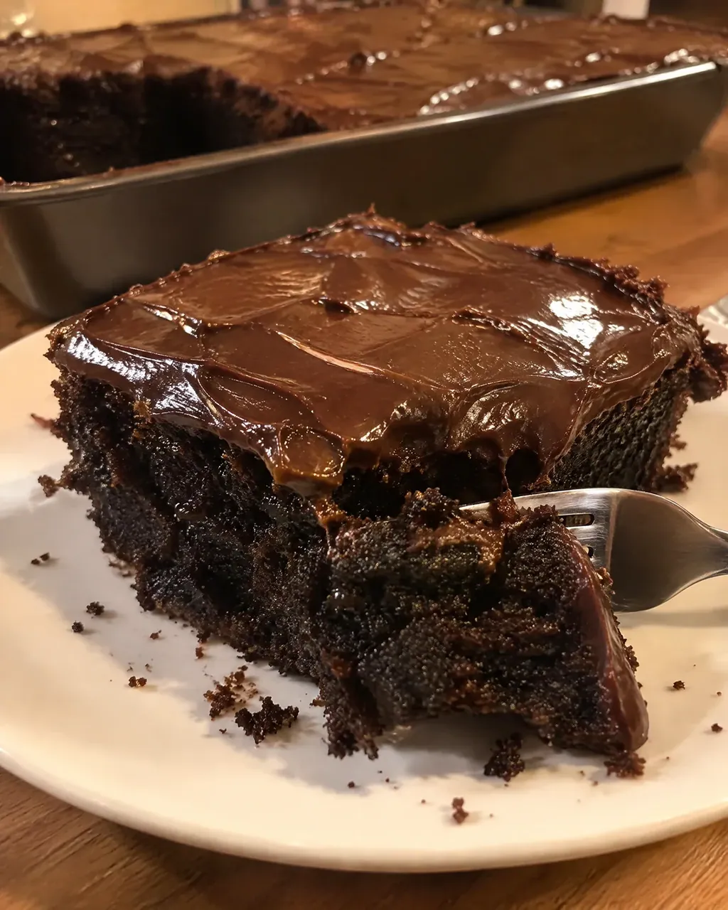 Black Magic Cake (Chocolate Cake with Hot Coffee)