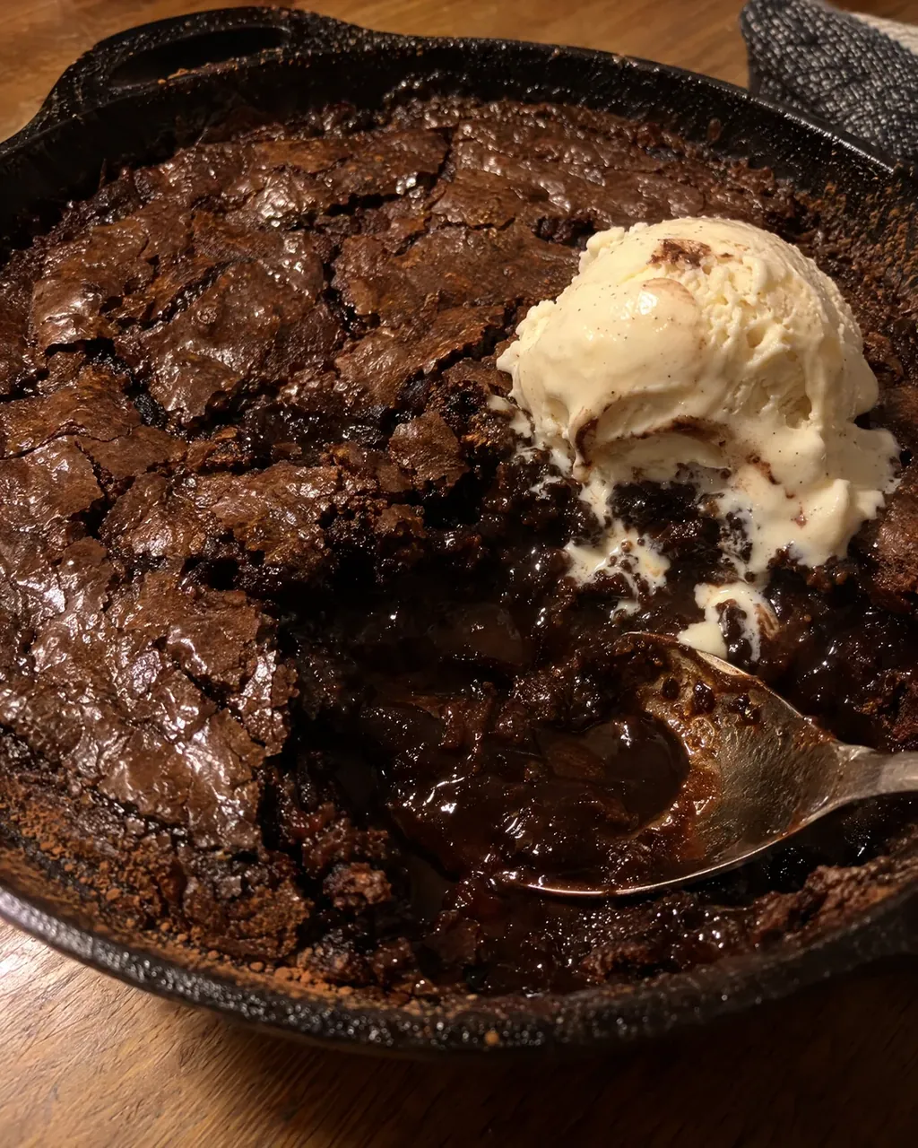Chocolate Cobbler (Brownie Crust, Its Own Fudge Sauce)