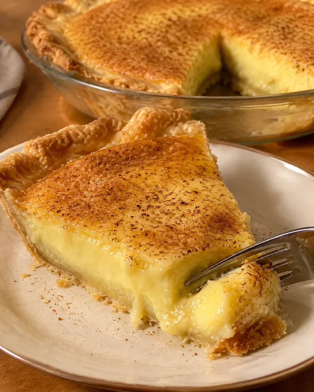 Old-Fashioned Egg Custard Pie (Silky, No Weeping, Crisp Bottom Crust)