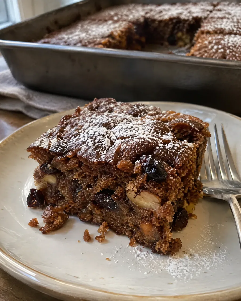 Old-Fashioned Applesauce Cake (9 by 13, Raisins and Walnuts)