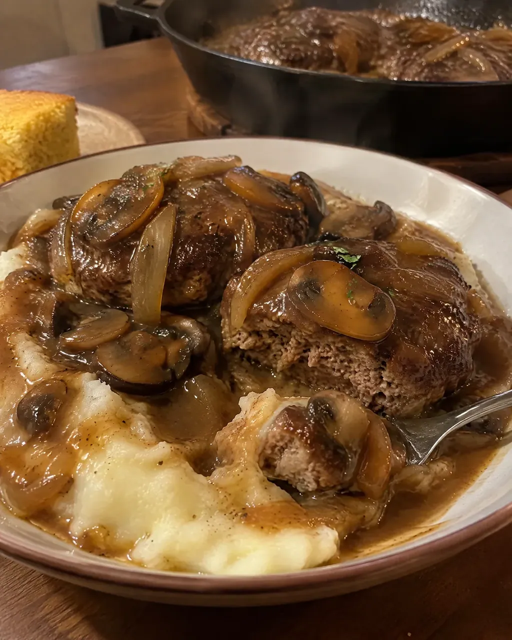 Salisbury Steak with Mushroom and Onion Gravy (The Real One, Not the Tray)